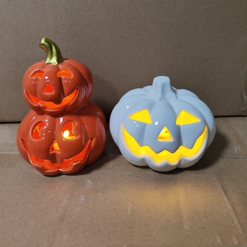 Halloween Pumpkin Lamp Ceramic Decoration