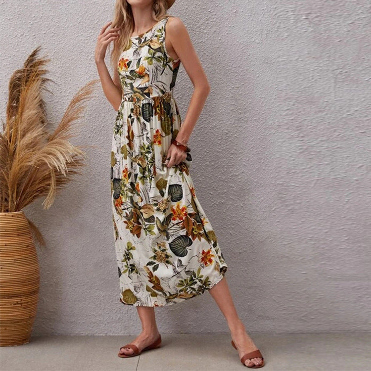 Women's Fashion Vacation Style Skirt Sleeveless Dress