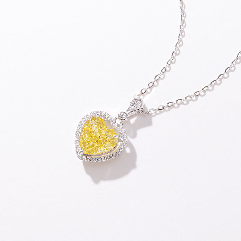 2024 New Yellow Diamond Sterling Silver Necklace