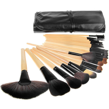 Wooden Handle Makeup Brush Beauty Tool Set