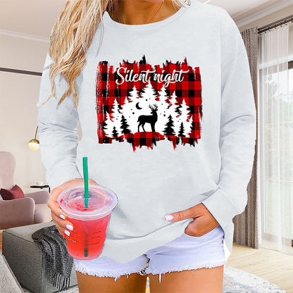 Women's Loose Round Neck Halloween Printed Sweatshirt