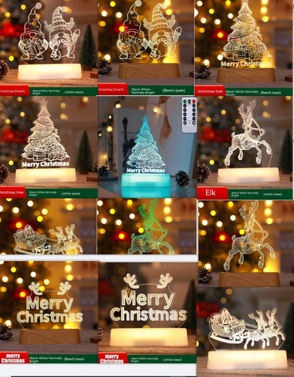 Christmas Ornaments Acrylic Night Lights LED