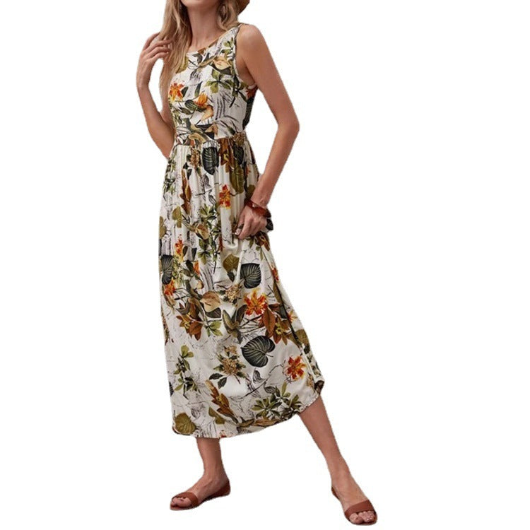 Women's Fashion Vacation Style Skirt Sleeveless Dress