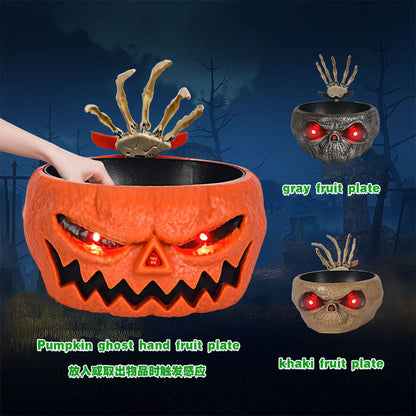 Halloween Pumpkin Candy Bowl - Motion Activated Hand