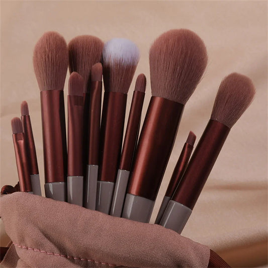 13 PCS Makeup Brushes Set Eye Shadow Foundation Blush Powder Brush Blending Cosmetic Beauty Soft Kabuki Fluffy Makeup Tools