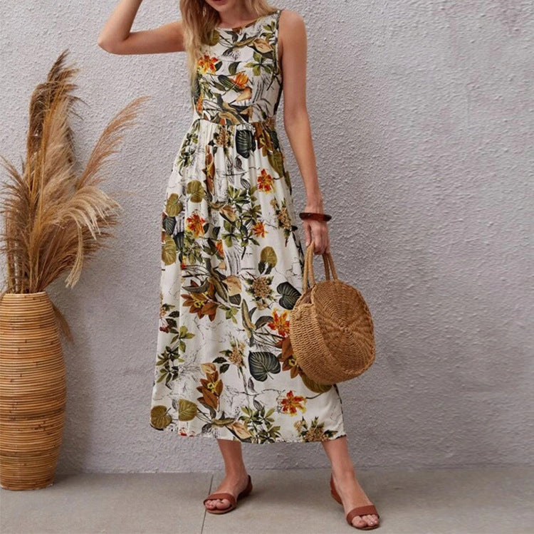 Women's Fashion Vacation Style Skirt Sleeveless Dress