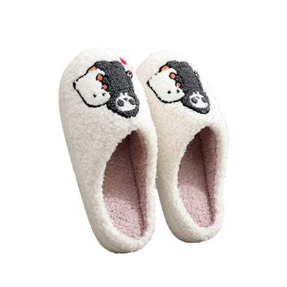 Halloween Skull Ghost Embroidery Cotton Slippers