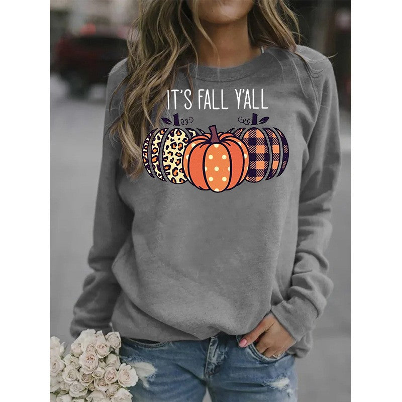 Women's Halloween Pumpkin English Printed Sweater