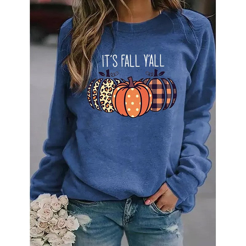 Women's Halloween Pumpkin English Printed Sweater