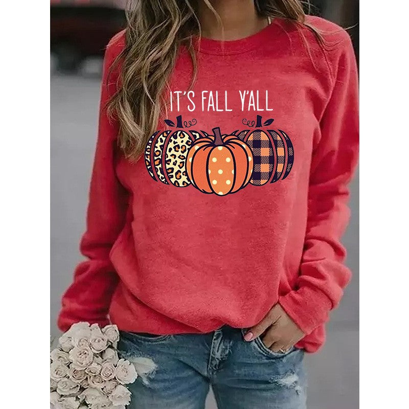 Women's Halloween Pumpkin English Printed Sweater