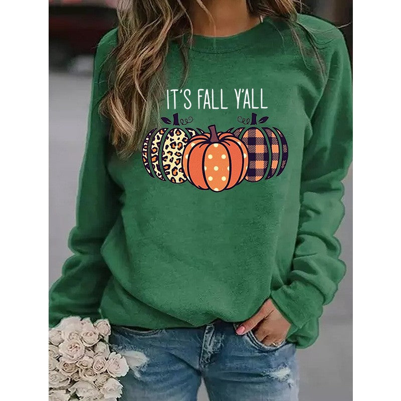 Women's Halloween Pumpkin English Printed Sweater