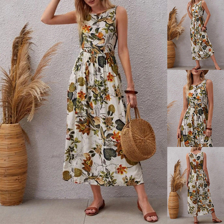 Women's Fashion Vacation Style Skirt Sleeveless Dress